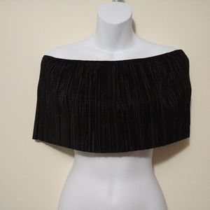 Black Boohoo Bandeau Crop Top